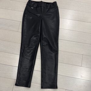 Joseph Ribkoff Black Faux Leather Trousers